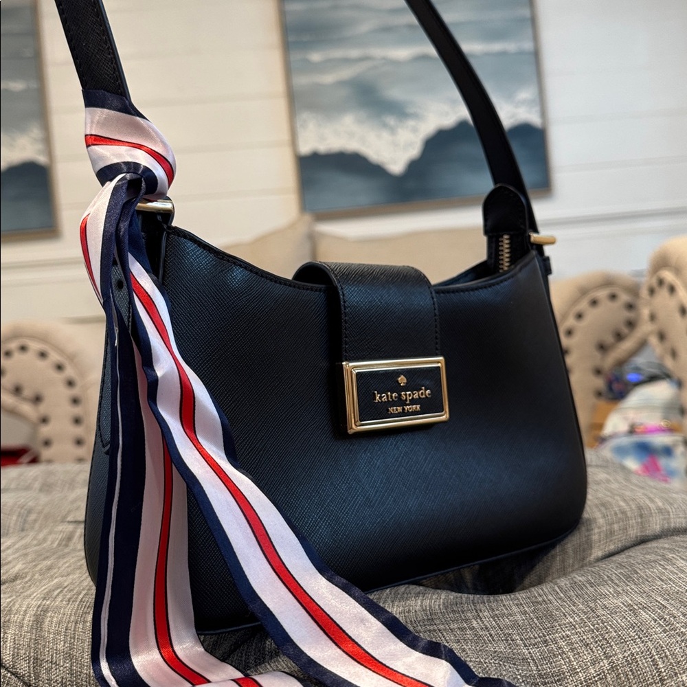 Kate Spade Reegan Black Small Saffiano Leather Shoulder Bag